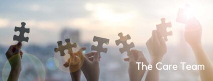 The Care Team Banner - hans in the air holding jigsaw pieces